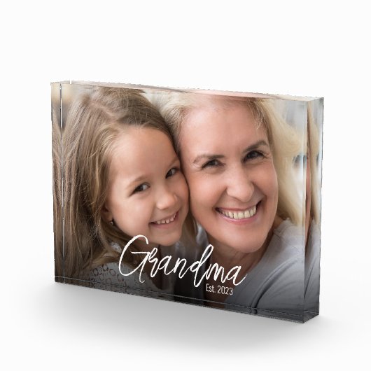 Custom Grandma Established Script Year Fotoblock (Rechts)