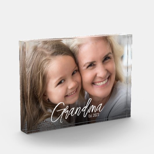 Custom Grandma Established Script Year Fotoblock (Links)