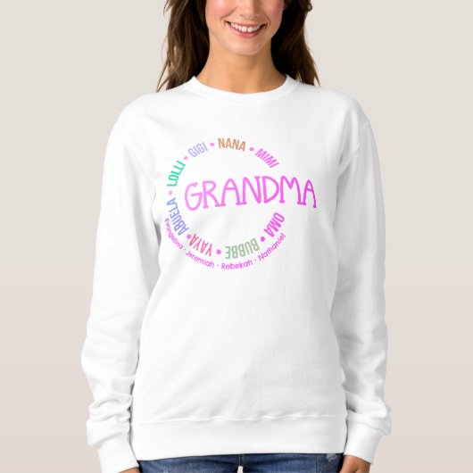 Custom GRANDMA Nana Mimi Gigi Mutter Day Pastel Sweatshirt (Vorderseite)