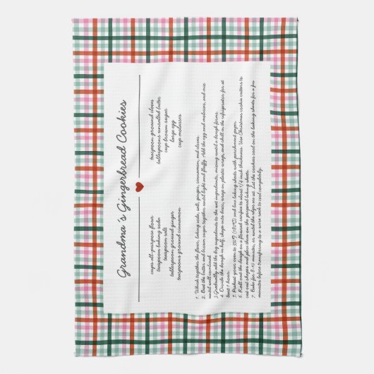 Custom Grandma Recipe Keepsake Christmas Geschirrtuch (Vertikal)