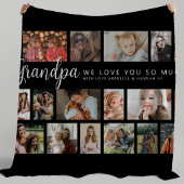 Custom Grandpa 18 Photo Collage Fleecedecke