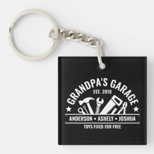 Custom Grandpas Garage Funny Mechanic Opa Schlüsselanhänger