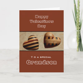 Custom/ Grandson Happy Valentine's Day Wood Hearts Feiertagskarte