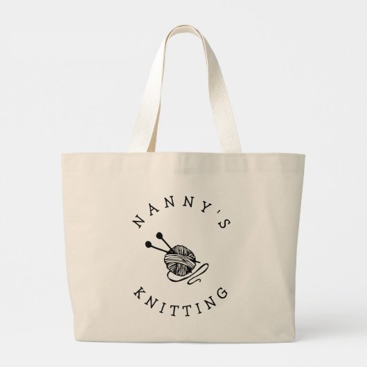Custom Granny Personalisiert Knitterbeutel Jumbo Stoffbeutel (Rückseite)