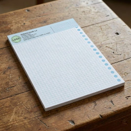 Custom Graph Paper Logo Pad (Grid Sheets, Squares) Notizblock