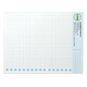 Custom Graph Paper Logo Pad (Grid Sheets, Squares) Notizblock (Vorderseite)