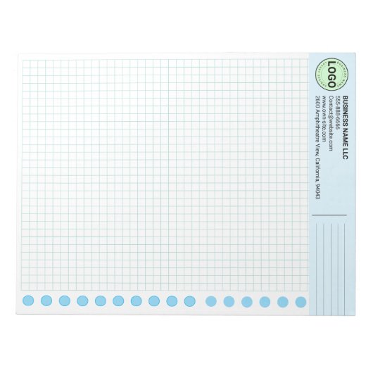 Custom Graph Paper Logo Pad (Grid Sheets, Squares) Notizblock (Vorderseite)