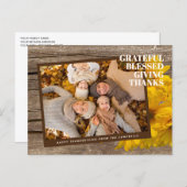 Custom Grateful gesegnet geben Dank Urlaubskarte Postkarte (Vorne/Hinten)