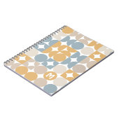 Custom Grau Blue Mustard Taupe Brown Art Muster Notizblock (Linke Seite)