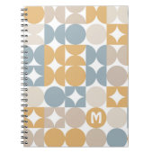 Custom Grau Blue Mustard Taupe Brown Art Muster Notizblock (Vorderseite)