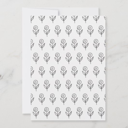 Custom Grau Weiße Blume Uni Trunk Party Einladung (Rückseite)