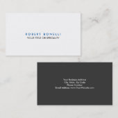 Custom Grau White Blue Standard Business Card Visitenkarte (Vorne/Hinten)