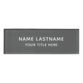 Custom Gray Basic Simple Minimal Modern Title Namenschild (Vorderseite)