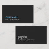 Custom Gray Blue Stylish Standard Business Card Visitenkarte (Vorne/Hinten)