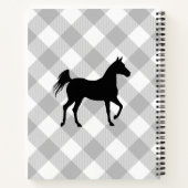 Custom Gray Buffalo Kariert Horse Pony Notizblock (Rückseite)