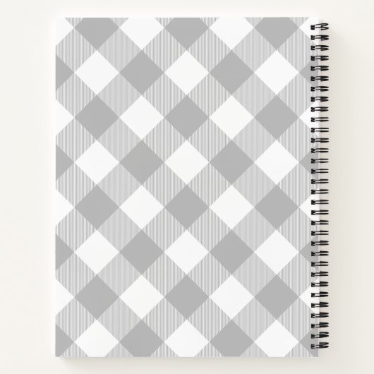 Custom Gray Buffalo Kariert und Blume Notizblock (Rückseite)