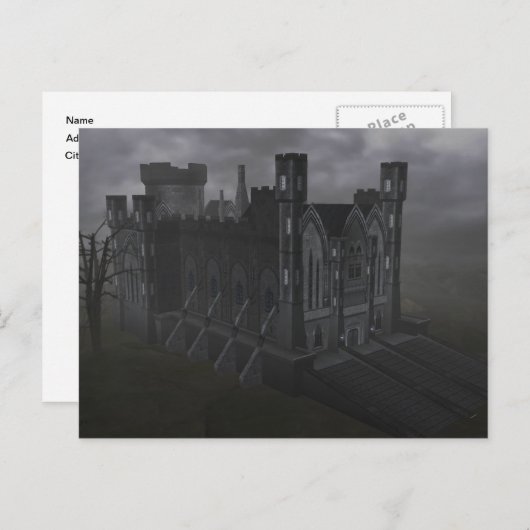 Custom Gray Castle Postcard Postkarte (Vorne/Hinten)