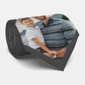 Custom Gray Family Foto Keepake Krawatte (Gerollt)