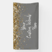 Custom Gray Grey & Gold Birthday Party Photo Booth Banner (Vertikal)