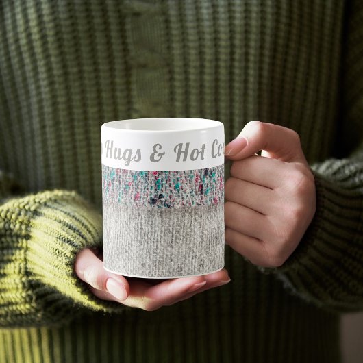 Custom Gray Speckle Winter | Hugs & Hot Cocoa Kaffeetasse