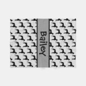 Custom Great Dane Hund Silhouette Fleecedecke (Vorderseite (Horizontal))