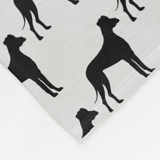 Custom Great Dane Hund Silhouette Fleecedecke (Ecke)