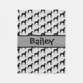 Custom Great Dane Hund Silhouette Fleecedecke (Vorderseite)