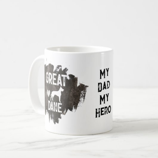 Custom Great Dane Vater Vater's Day Hund Lover Kaffeetasse (Vorderseite Links)