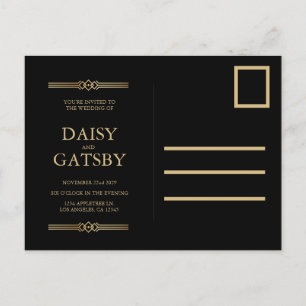 Custom Great Gatsby 1920s Save the Date Postcard Ankündigungspostkarte