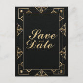 Custom Great Gatsby 1920s Save the Date Postcard Ankündigungspostkarte (Vorderseite)
