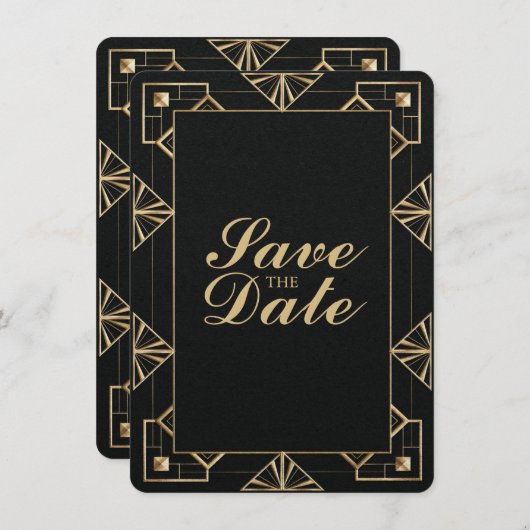 Custom Great Gatsby Save the Date Einladung (Vorne/Hinten)