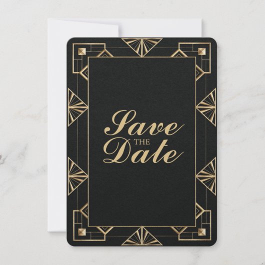 Custom Great Gatsby Save the Date Einladung (Vorderseite)