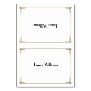 Custom Great Gatsby White Art Deco Platzkarten Tischnummer