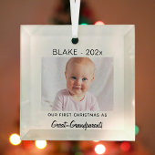Custom, Great Grands 1st Christmas, Baby Foto Ornament Aus Glas