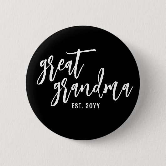 Custom Great Oma Est. Moderne Skripttypografie Button (Vorderseite)