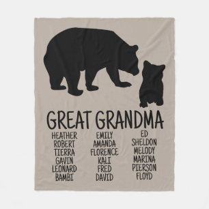 Custom Great Oma Geschenk Grandkid Bear Greige Fle Fleecedecke