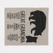 Custom Great Oma Geschenk Grandkid Bear Greige Fle Fleecedecke (Vorderseite (Horizontal))