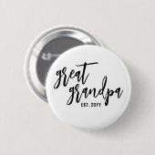 Custom Great Opa Est. Moderne Skripttypografie Button (Vorne & Hinten)