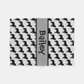 Custom Great Pyrenäen Hund-Silhouette Fleecedecke (Vorderseite (Horizontal))