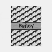 Custom Great Pyrenäen Hund-Silhouette Fleecedecke (Vorderseite)