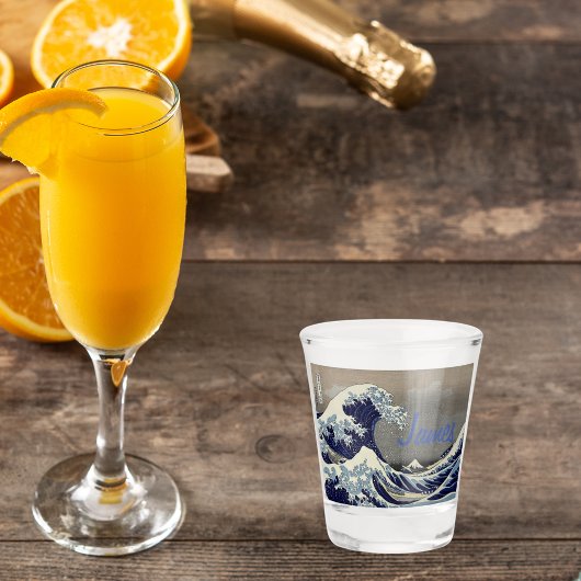 Custom Great Wave japanese Malerei Schnapsglas