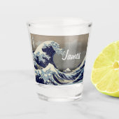 Custom Great Wave japanese Malerei Schnapsglas (Vorderseite)