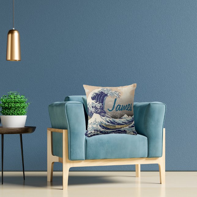 Custom Great Wave traditionelle japanische Kunst Kissen (Von Creator hochgeladen)