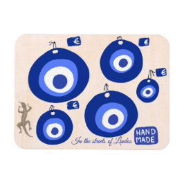 Custom Greek evil eye illustration with lizzard  Magnet