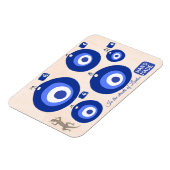 Custom Greek evil eye illustration with lizzard  Magnet (Linke Seite)