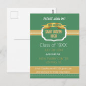 Custom Green 50th Class Reunion Invite Postkarte (Vorne/Hinten)