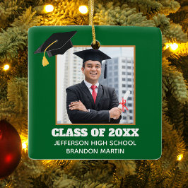 Custom Green Abschluss Senior Portrait Foto 2025 Keramikornament