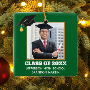 Custom Green Abschluss Senior Portrait Foto 2025 Keramikornament