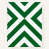 Custom Green and White Chevrons Notebook Notizblock (Vorderseite)