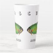 Custom Green Angel Fish Pisces Astrological Sign Milchtasse (Vorderseite)